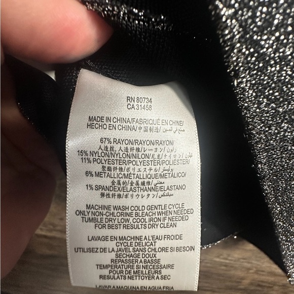 BCBGMaxAzria Silver Pencil Skirt Knee-Length Workwear - Picture 4 of 7